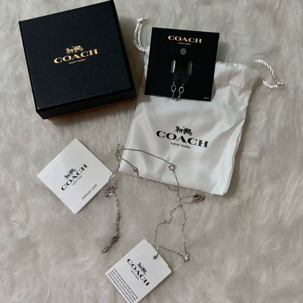 Coach necklace and ring set